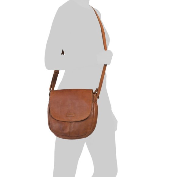 GENICCI Bags Genicci Cognac Leather Flap Crossbody Poshmark